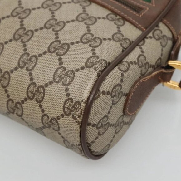 GUCCI GG Supreme Web Sherry Line Bag PVC Beige Gold 56 02 087 Auth ar13365 - Picture 11 of 16